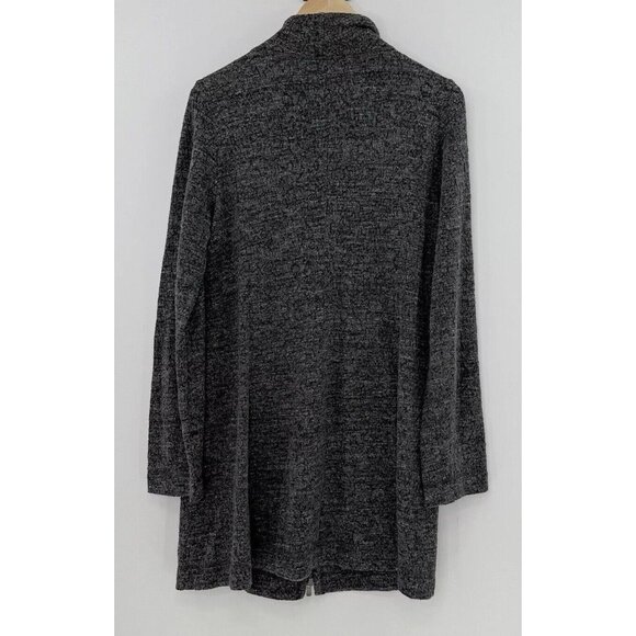 Eileen Fisher Stand Up Collar Jacket Gray Terrazzo Stretch Ripple Longline Sz Sm - Picture 3 of 13